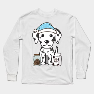 Funny Dalmatian is having a midnight snack Long Sleeve T-Shirt